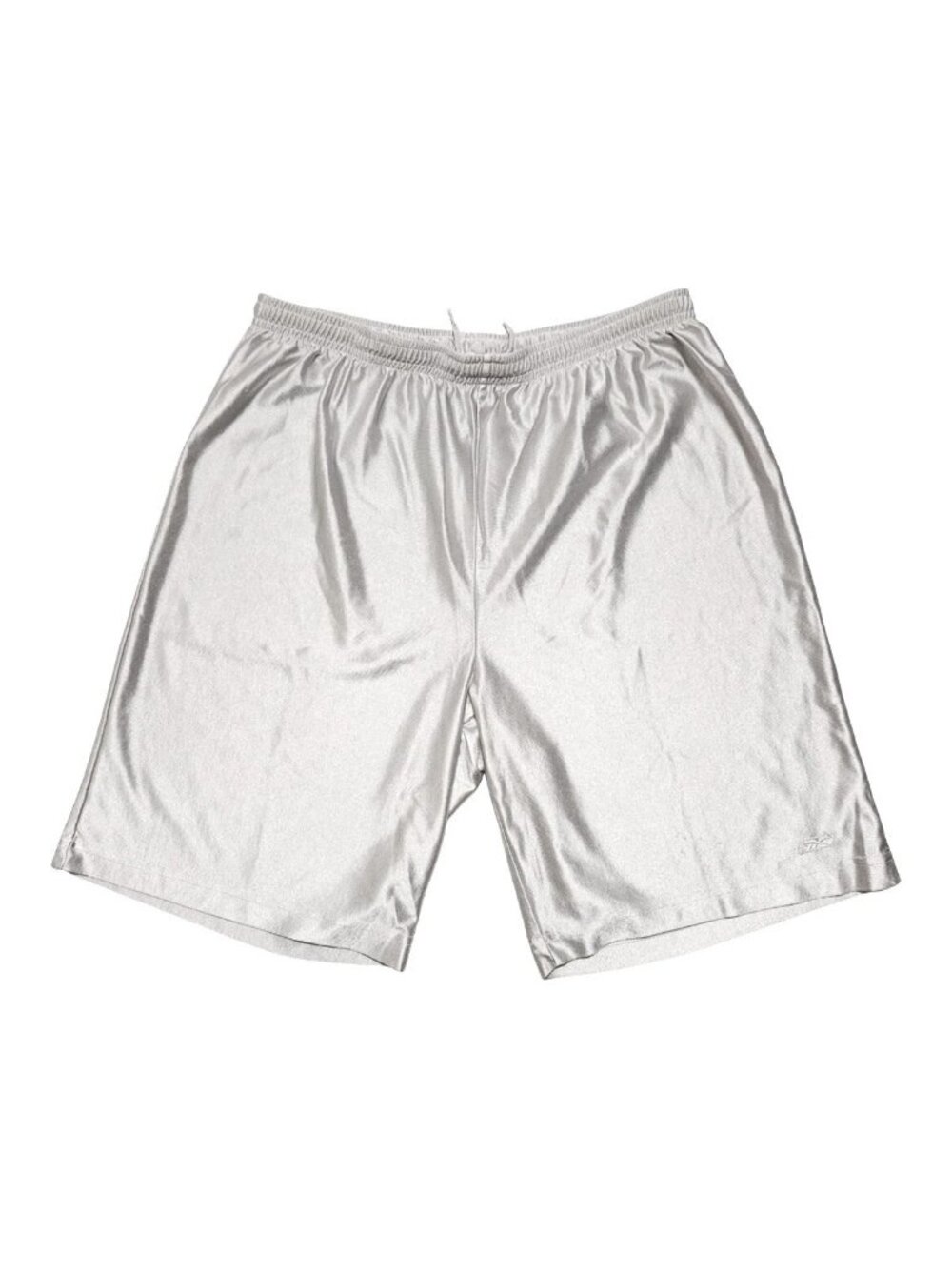 Reebok Men’s Silky Shiny Dazzle Athletic Basketball Gym Shorts Silver Small